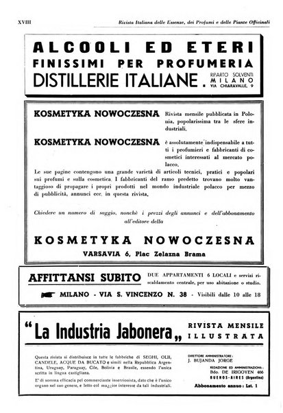 Rivista italiana delle essenze, dei profumi e delle piante officinali organo di propaganda del gruppo produttori materie aromatiche della Federazione nazionale fascista industrie chimiche ed affini