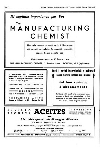 Rivista italiana delle essenze, dei profumi e delle piante officinali organo di propaganda del gruppo produttori materie aromatiche della Federazione nazionale fascista industrie chimiche ed affini