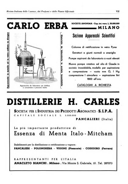 Rivista italiana delle essenze, dei profumi e delle piante officinali organo di propaganda del gruppo produttori materie aromatiche della Federazione nazionale fascista industrie chimiche ed affini