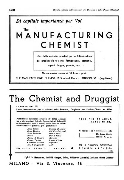 Rivista italiana delle essenze, dei profumi e delle piante officinali organo di propaganda del gruppo produttori materie aromatiche della Federazione nazionale fascista industrie chimiche ed affini