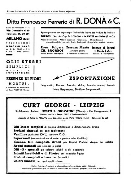 Rivista italiana delle essenze, dei profumi e delle piante officinali organo di propaganda del gruppo produttori materie aromatiche della Federazione nazionale fascista industrie chimiche ed affini