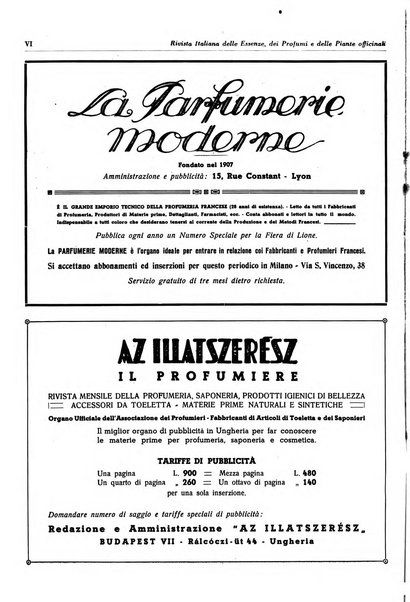 Rivista italiana delle essenze, dei profumi e delle piante officinali organo di propaganda del gruppo produttori materie aromatiche della Federazione nazionale fascista industrie chimiche ed affini