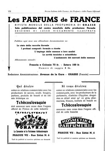 Rivista italiana delle essenze, dei profumi e delle piante officinali organo di propaganda del gruppo produttori materie aromatiche della Federazione nazionale fascista industrie chimiche ed affini