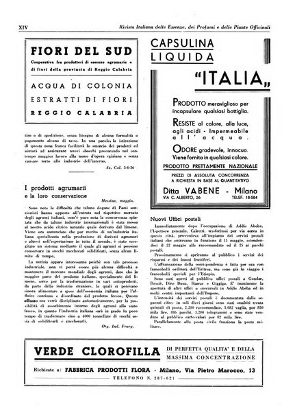 Rivista italiana delle essenze, dei profumi e delle piante officinali organo di propaganda del gruppo produttori materie aromatiche della Federazione nazionale fascista industrie chimiche ed affini