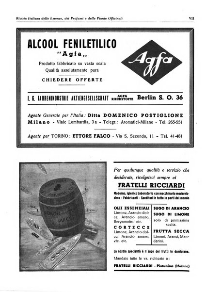 Rivista italiana delle essenze, dei profumi e delle piante officinali organo di propaganda del gruppo produttori materie aromatiche della Federazione nazionale fascista industrie chimiche ed affini