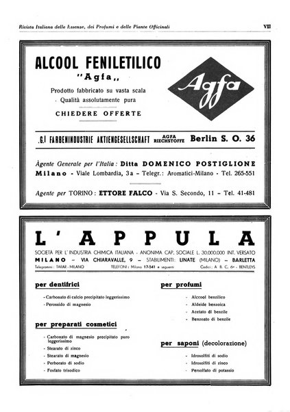 Rivista italiana delle essenze, dei profumi e delle piante officinali organo di propaganda del gruppo produttori materie aromatiche della Federazione nazionale fascista industrie chimiche ed affini