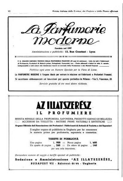 Rivista italiana delle essenze, dei profumi e delle piante officinali organo di propaganda del gruppo produttori materie aromatiche della Federazione nazionale fascista industrie chimiche ed affini