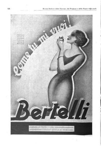 Rivista italiana delle essenze, dei profumi e delle piante officinali organo di propaganda del gruppo produttori materie aromatiche della Federazione nazionale fascista industrie chimiche ed affini