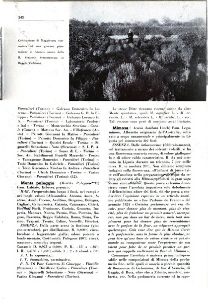 Rivista italiana delle essenze, dei profumi e delle piante officinali organo di propaganda del gruppo produttori materie aromatiche della Federazione nazionale fascista industrie chimiche ed affini