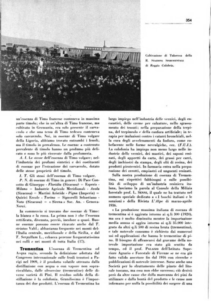 Rivista italiana delle essenze, dei profumi e delle piante officinali organo di propaganda del gruppo produttori materie aromatiche della Federazione nazionale fascista industrie chimiche ed affini