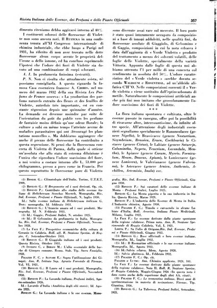 Rivista italiana delle essenze, dei profumi e delle piante officinali organo di propaganda del gruppo produttori materie aromatiche della Federazione nazionale fascista industrie chimiche ed affini