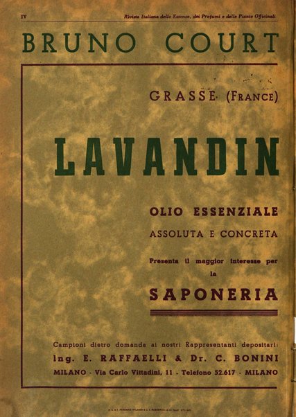 Rivista italiana delle essenze, dei profumi e delle piante officinali organo di propaganda del gruppo produttori materie aromatiche della Federazione nazionale fascista industrie chimiche ed affini