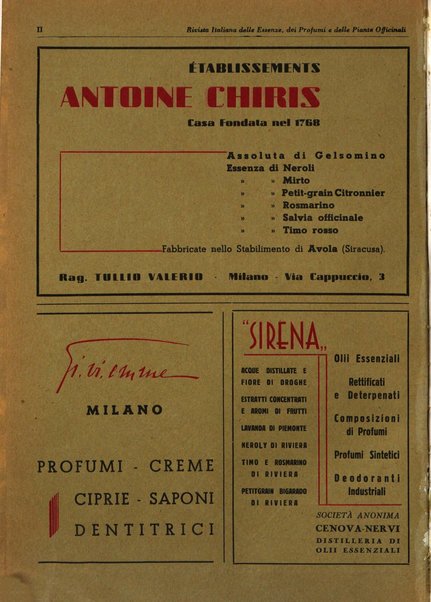 Rivista italiana delle essenze, dei profumi e delle piante officinali organo di propaganda del gruppo produttori materie aromatiche della Federazione nazionale fascista industrie chimiche ed affini