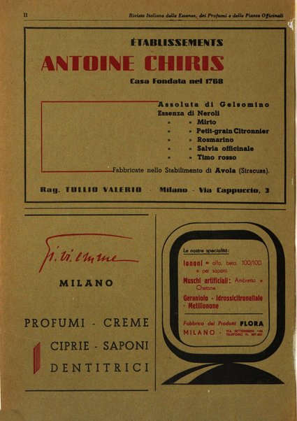 Rivista italiana delle essenze, dei profumi e delle piante officinali organo di propaganda del gruppo produttori materie aromatiche della Federazione nazionale fascista industrie chimiche ed affini