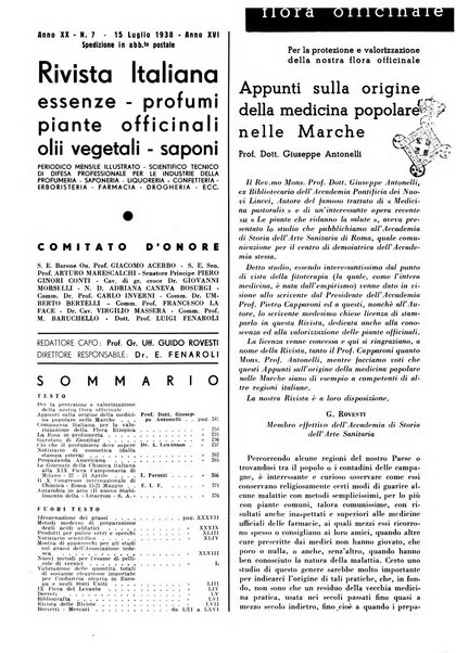 Rivista italiana delle essenze, dei profumi e delle piante officinali organo di propaganda del gruppo produttori materie aromatiche della Federazione nazionale fascista industrie chimiche ed affini