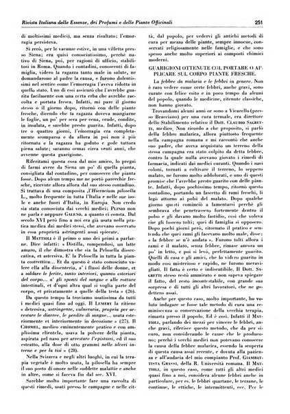 Rivista italiana delle essenze, dei profumi e delle piante officinali organo di propaganda del gruppo produttori materie aromatiche della Federazione nazionale fascista industrie chimiche ed affini