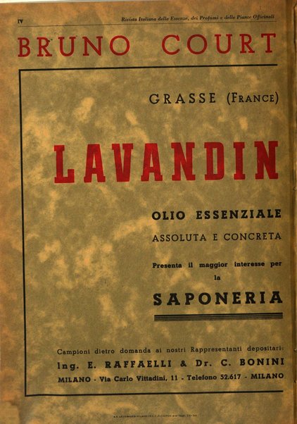 Rivista italiana delle essenze, dei profumi e delle piante officinali organo di propaganda del gruppo produttori materie aromatiche della Federazione nazionale fascista industrie chimiche ed affini