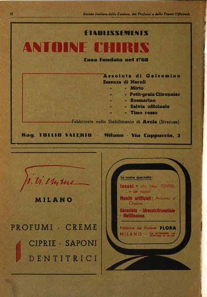 Rivista italiana delle essenze, dei profumi e delle piante officinali organo di propaganda del gruppo produttori materie aromatiche della Federazione nazionale fascista industrie chimiche ed affini