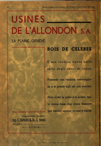 Rivista italiana delle essenze, dei profumi e delle piante officinali organo di propaganda del gruppo produttori materie aromatiche della Federazione nazionale fascista industrie chimiche ed affini