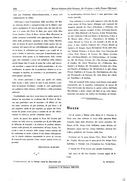 Rivista italiana delle essenze, dei profumi e delle piante officinali organo di propaganda del gruppo produttori materie aromatiche della Federazione nazionale fascista industrie chimiche ed affini