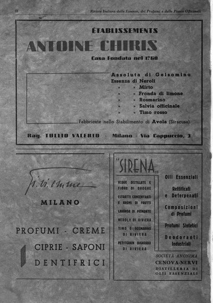 Rivista italiana delle essenze, dei profumi e delle piante officinali organo di propaganda del gruppo produttori materie aromatiche della Federazione nazionale fascista industrie chimiche ed affini