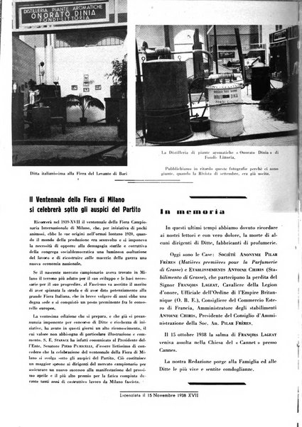 Rivista italiana delle essenze, dei profumi e delle piante officinali organo di propaganda del gruppo produttori materie aromatiche della Federazione nazionale fascista industrie chimiche ed affini