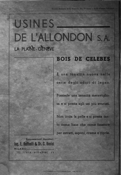 Rivista italiana delle essenze, dei profumi e delle piante officinali organo di propaganda del gruppo produttori materie aromatiche della Federazione nazionale fascista industrie chimiche ed affini