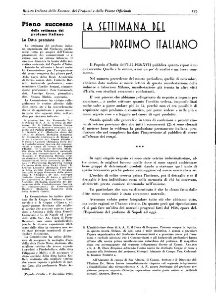 Rivista italiana delle essenze, dei profumi e delle piante officinali organo di propaganda del gruppo produttori materie aromatiche della Federazione nazionale fascista industrie chimiche ed affini