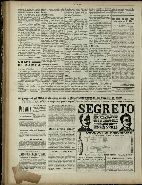 Il mulo : periodico settimanale anticanagliesco