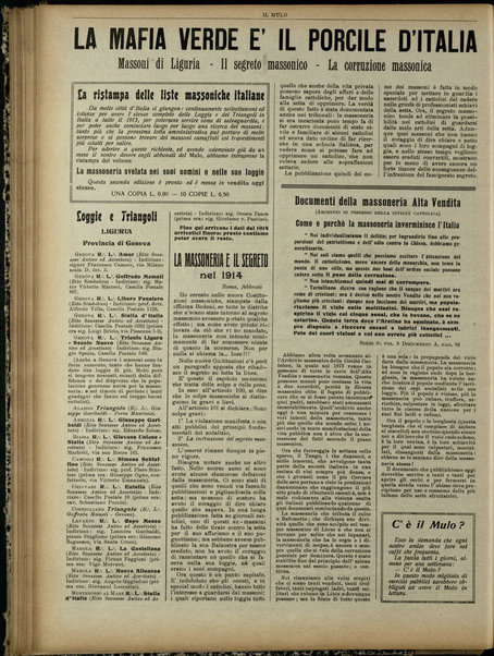 Il mulo : periodico settimanale anticanagliesco