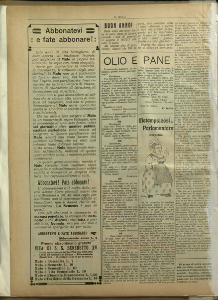 Il mulo : periodico settimanale anticanagliesco