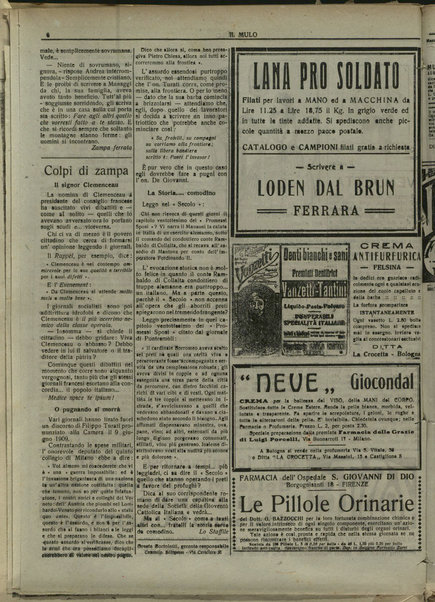 Il mulo : periodico settimanale anticanagliesco