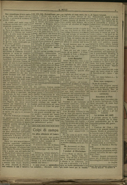 Il mulo : periodico settimanale anticanagliesco