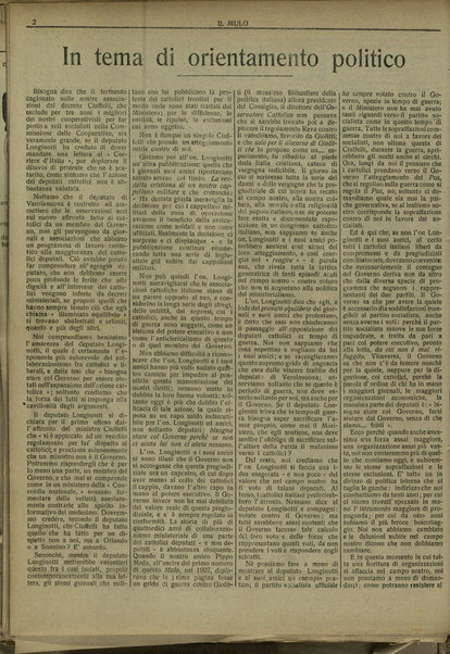 Il mulo : periodico settimanale anticanagliesco