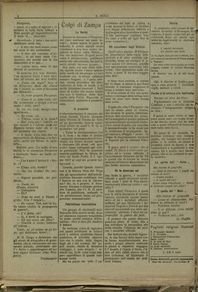 Il mulo : periodico settimanale anticanagliesco