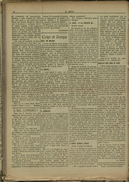 Il mulo : periodico settimanale anticanagliesco