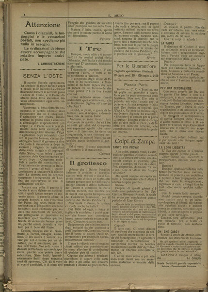 Il mulo : periodico settimanale anticanagliesco