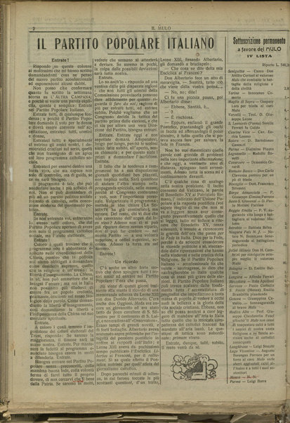 Il mulo : periodico settimanale anticanagliesco