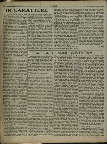 Il mulo : periodico settimanale anticanagliesco