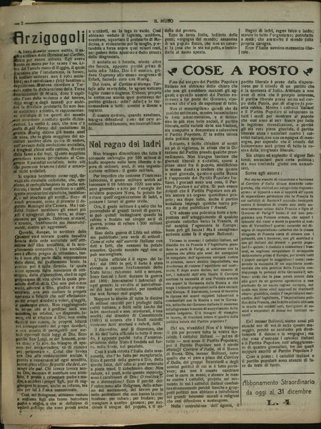 Il mulo : periodico settimanale anticanagliesco