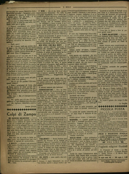 Il mulo : periodico settimanale anticanagliesco