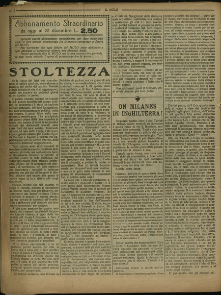 Il mulo : periodico settimanale anticanagliesco