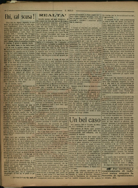 Il mulo : periodico settimanale anticanagliesco