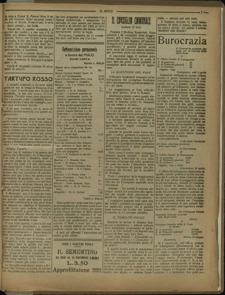 Il mulo : periodico settimanale anticanagliesco