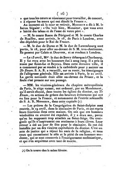 L'ami de la religion et du roi journal ecclesiastique, politique et litteraire