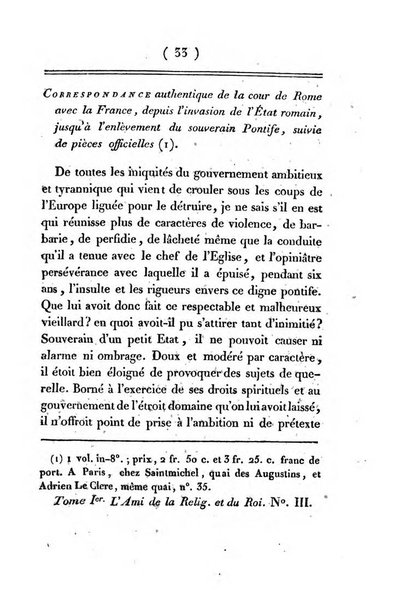 L'ami de la religion et du roi journal ecclesiastique, politique et litteraire