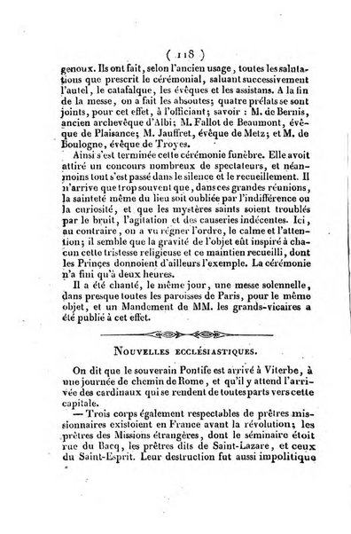 L'ami de la religion et du roi journal ecclesiastique, politique et litteraire