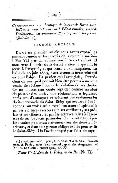 L'ami de la religion et du roi journal ecclesiastique, politique et litteraire