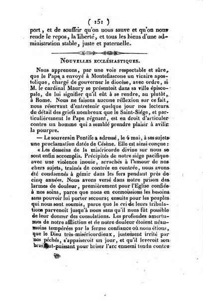 L'ami de la religion et du roi journal ecclesiastique, politique et litteraire