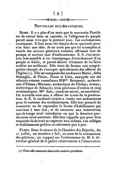 L'ami de la religion et du roi journal ecclesiastique, politique et litteraire